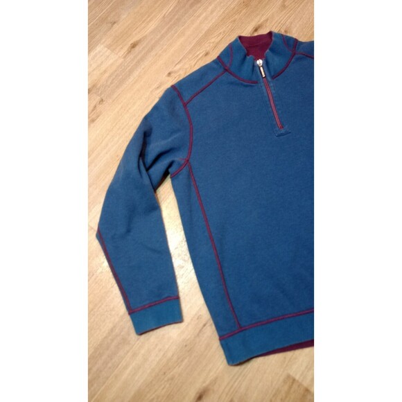 Tommy Bahama Sweatshirt Mens Large L  1/4 Zip Reversible Pullover Embroidered * - Picture 4 of 16